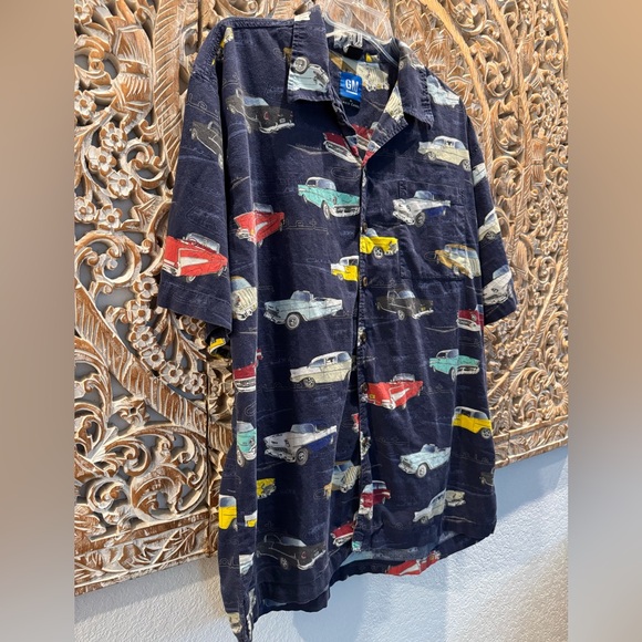 GM by David Carey Antique Cars Button Down Short Sleeve Shirt- size XL - Picture 3 of 7